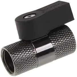 Alphacool 17354 2-Way Ball Valve G1/4 - Black Nickel Water Cooling Fittings