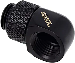 Alphacool 17248 Eiszapfen L-Connector rotatable G1/4 Outer Thread to G1/4 Inner Thread - deep Black Water Cooling Fittings