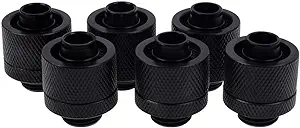 Alphacool 17234 Eiszapfen 16/10mm Compression Fitting G1/4 - deep Black Sixpack Water Cooling Fittings